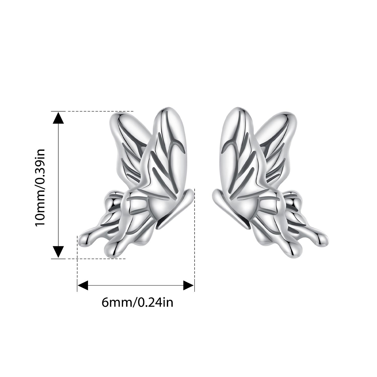 

Женские серьги-гвоздики BAMOER из стерлингового серебра 925 пробы с яркими бабочками, винтажные гипоаллергенные серьги, модные ювелирные изделия, подарок SCE1762
