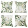 Fresh Green Plants Floral Pattern Home Decor Pillowcase Living Room Sofa Polyester Cushion Cover with Zipper