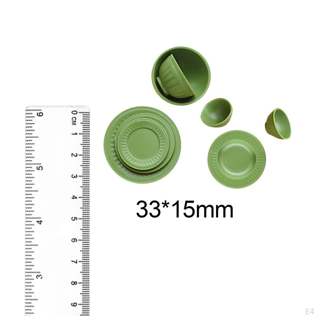 8 Mini Dollhouse Kitchen Accessories 1:6 Bowl Adults Children Cooking Game Tableware Simulation Tray