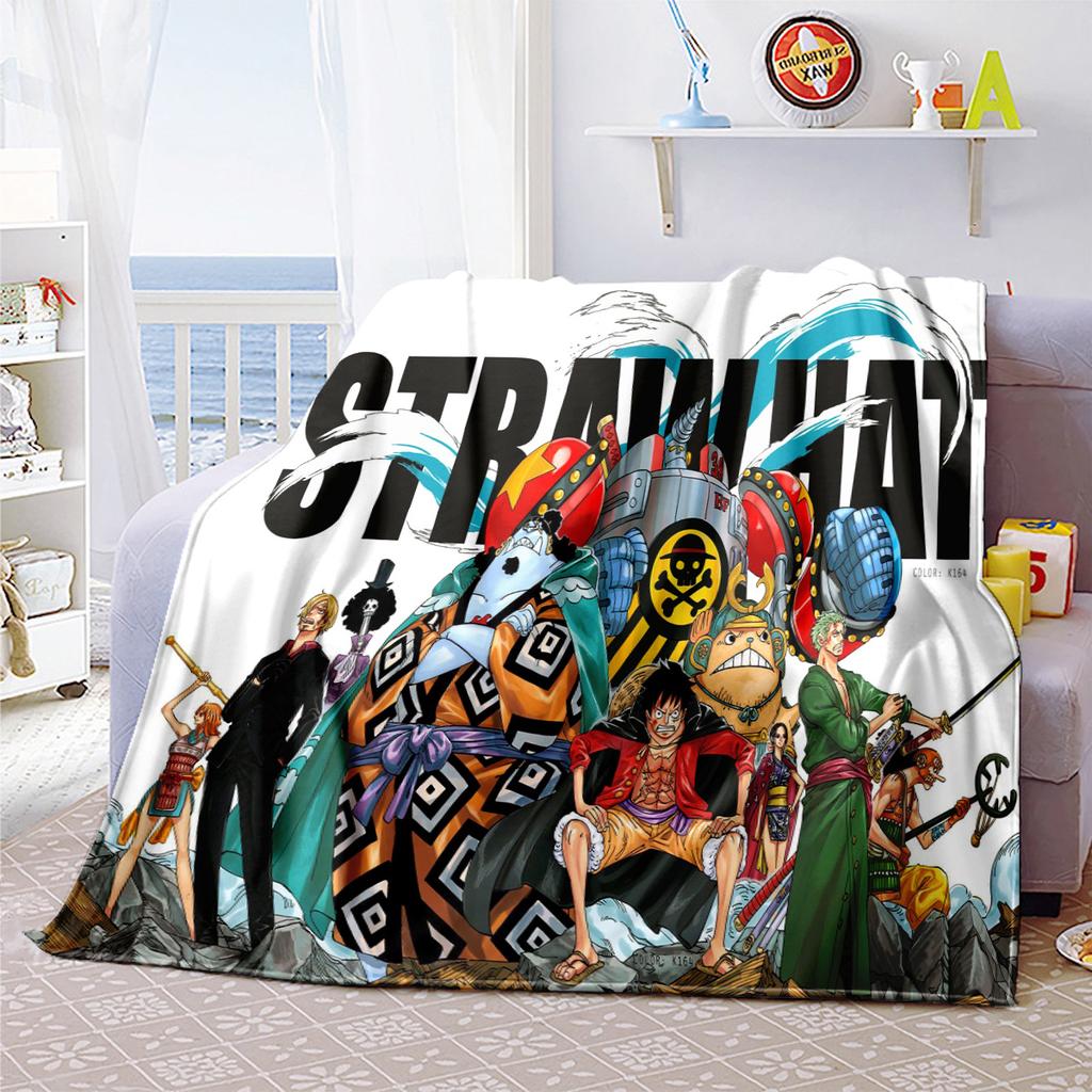 Starring the classic Japanese cartoon ONE PIECE Monkey D. Luffy blanket soft home furnishing nap decoration four seasons warm Sherpa blanket U6