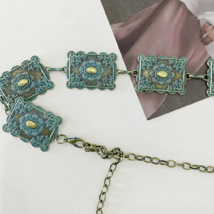 Dress Waist Chain Metallic Ethnic Chain Belt Body Chain Waist Jewellery Party Accessories Carved Waist Belt Body Jewelry