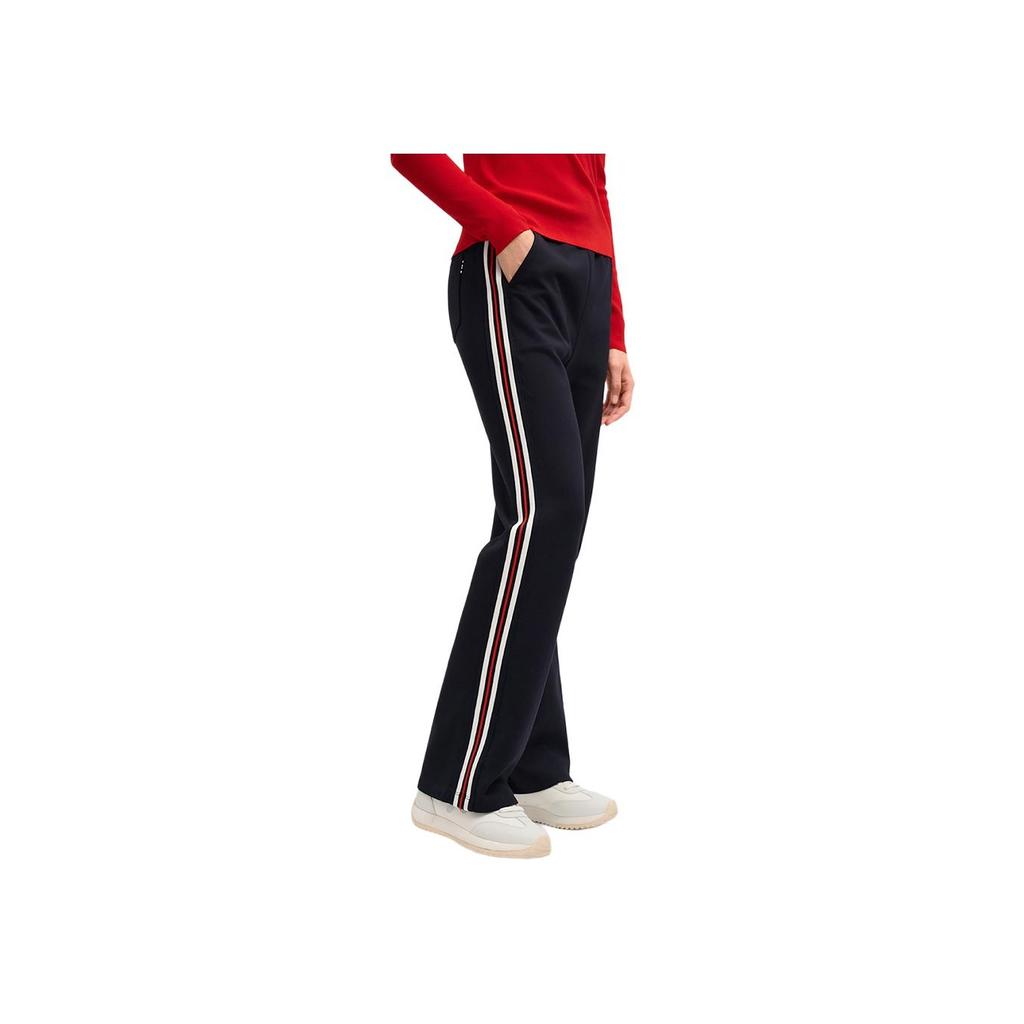 FILA Heritage Classic Striped Soft Yarn Knitted Straight Loose Casual Pants Women bottoms Legendary-Blue F11W548605FNV