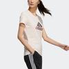 Adidas Foil Print Casual Sports Round Neck Short Sleeve T-Shirt Women Tops Pink GP0684