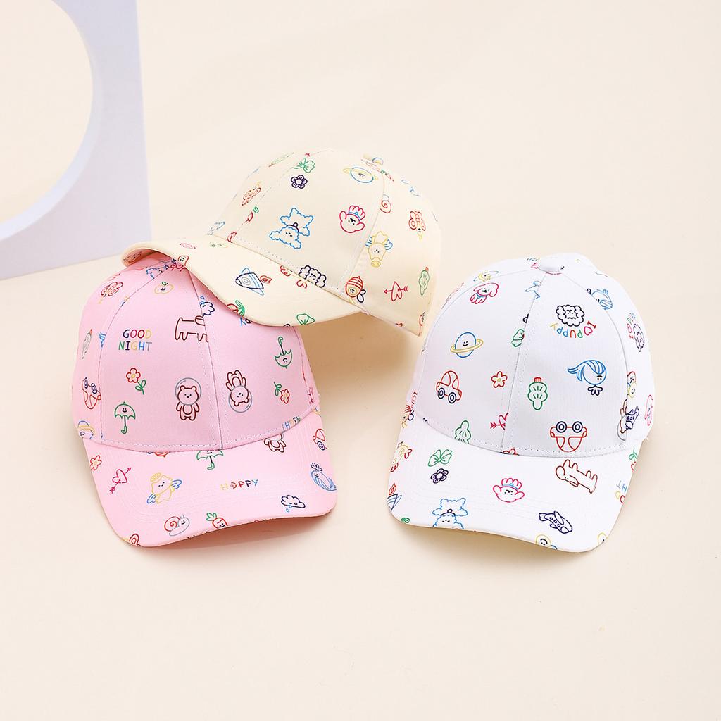 Hat Fruit Strawberry Mushroom Printed Baseball Cap Street Visor Spring and Autumn Children's Cap