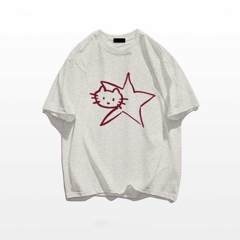 

Женская футболка из чистого хлопка с прямыми плечами - Дизайн 2025, Тяжелая ткань, Свободный крой, Белый цвет, Рукав до локтя 3XL