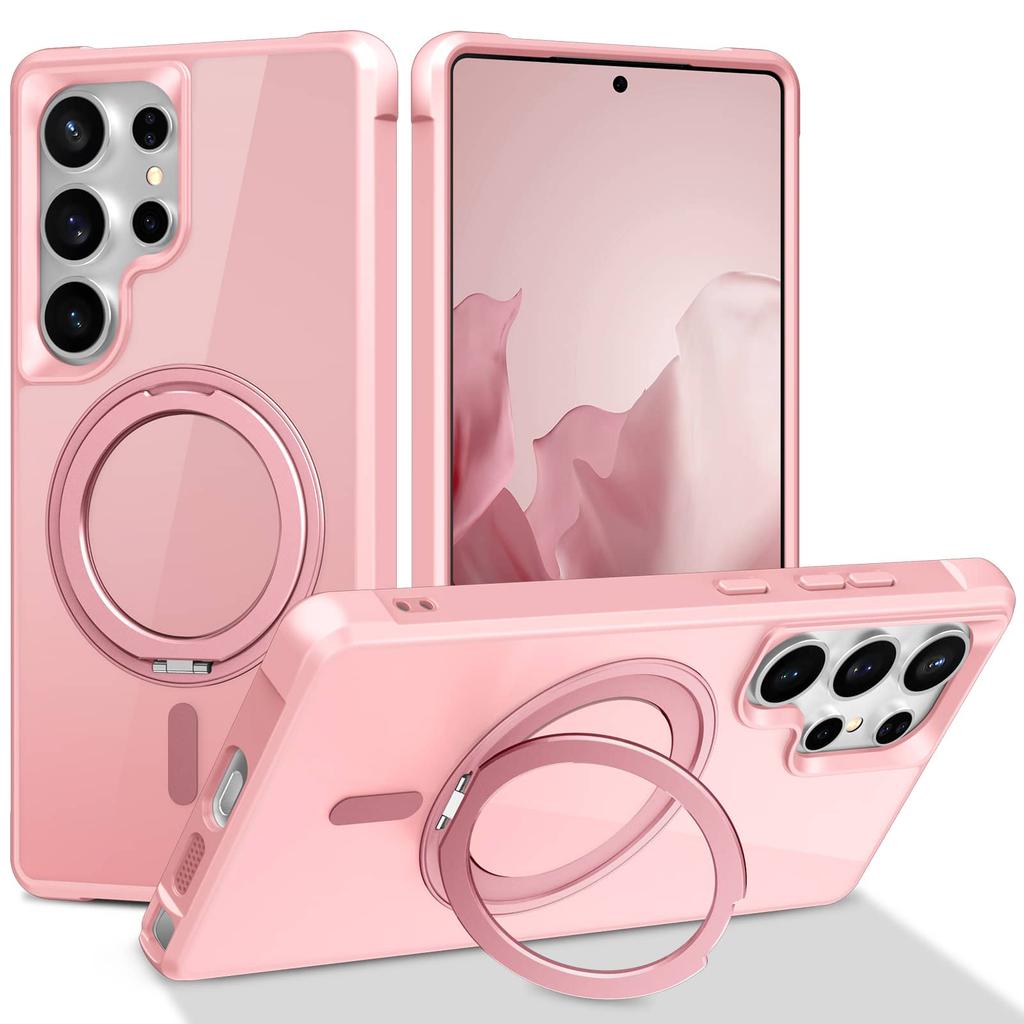 For Samsung Galaxy S25/S24 Ultra/S25 Plus Case with 360° Rotatable Magnetic Ring[Compatible with Magnetic][Invisible Kickstand]