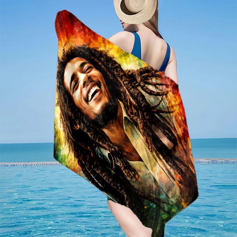Bob music Vibrant Art Beach Towel, Super Soft Microfiber, Gift for Her/Him, Birthday, for Pool, Beach, Travel, Home Decor Fan gifts