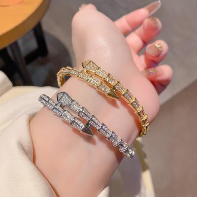 Nový trendy hadí náramek luxusní plně diamantový náramek