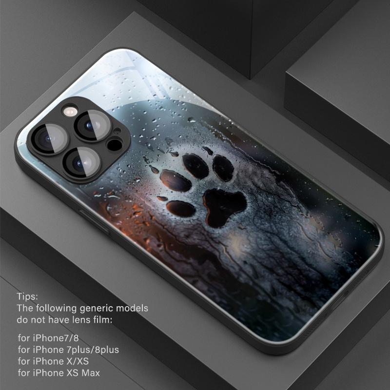 Water droplet dog footprint phone case suitable for iPhone 17 16 15 14 13 12 11 Pro/Max/Plus anti drop and shockproof back cover