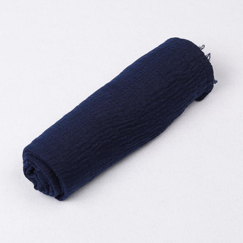 180*90cm Women Muslim Crinkle Hijab Scarf Femme Musulman Cotton Linen Solid Headscarf Islamic Hijab Shawls and Wraps