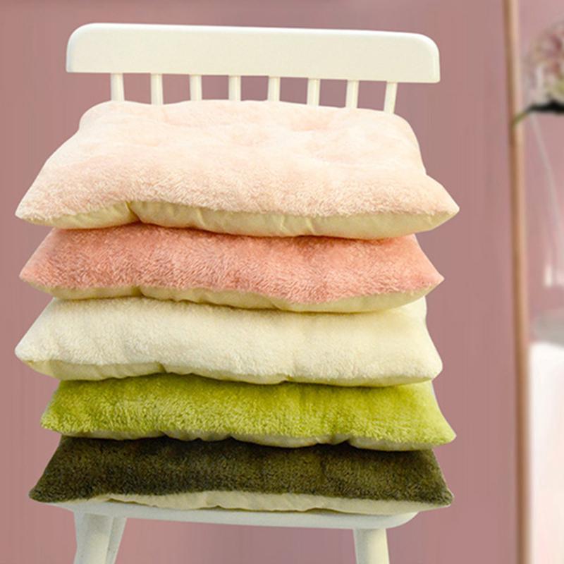Thicken Plush Seat Pads Cushion Chair Soft Cushion New Home Dining Chair Pads Non-Slip Warm Office Computer Game Chair Pad 40x40