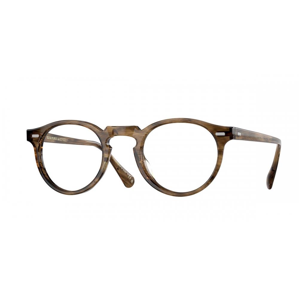 

Oliver Peoples Ov5186 Gregory Peck 1689 Unisex Eyeglasses Striped Sepia Brown/50