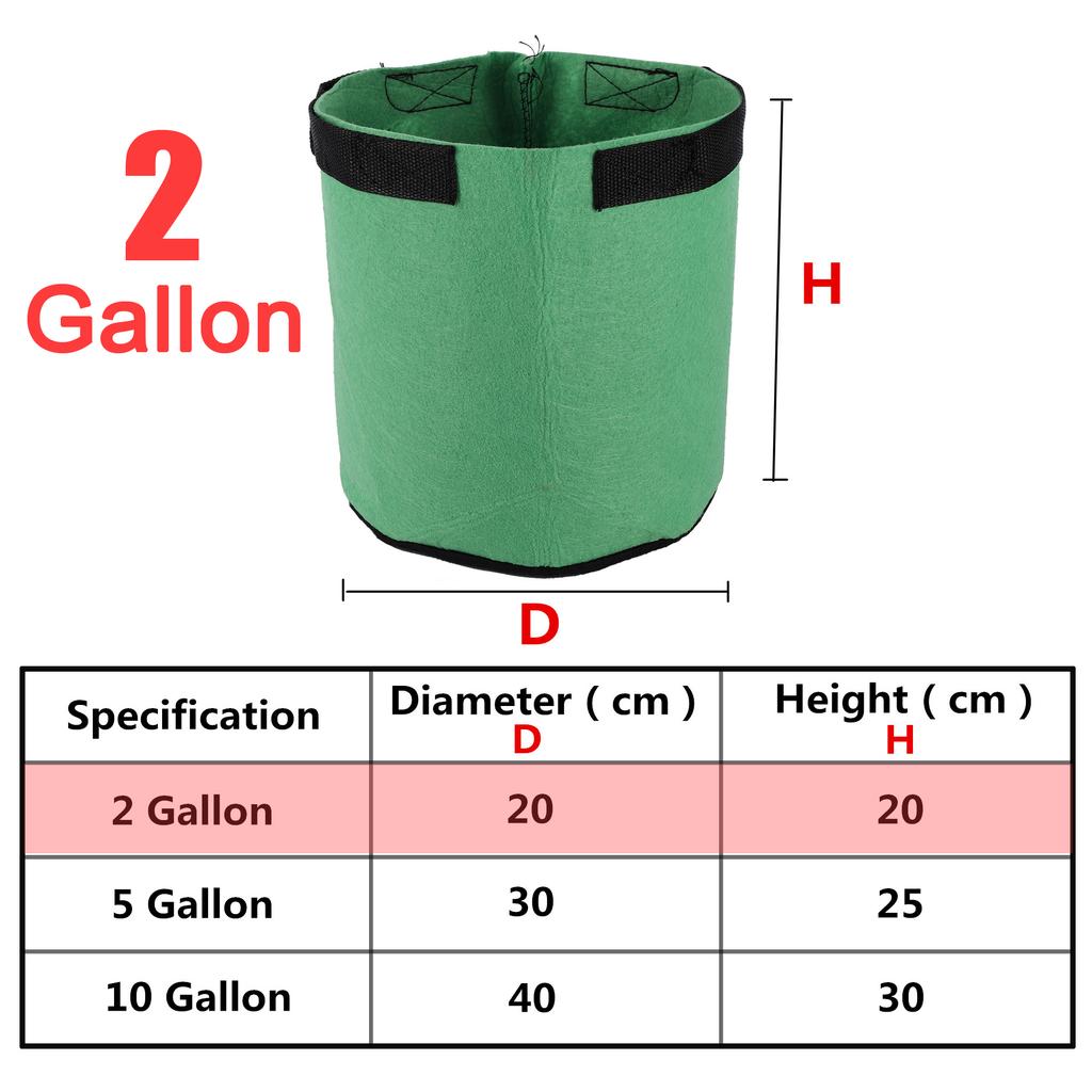 Bolsa de Cultivo de Tela para Plantas 1/2/3/5/7/10/17 Galones Maceta de Guardería Jardín Flor Verdura Tomate Patata Fresa Maceta de Cultivo