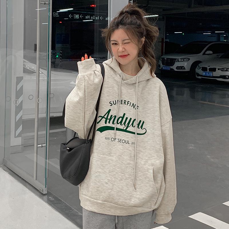 Pique Cotton Oversize Hooded Sweatshirt - Double-Layer Casual Loose Fit