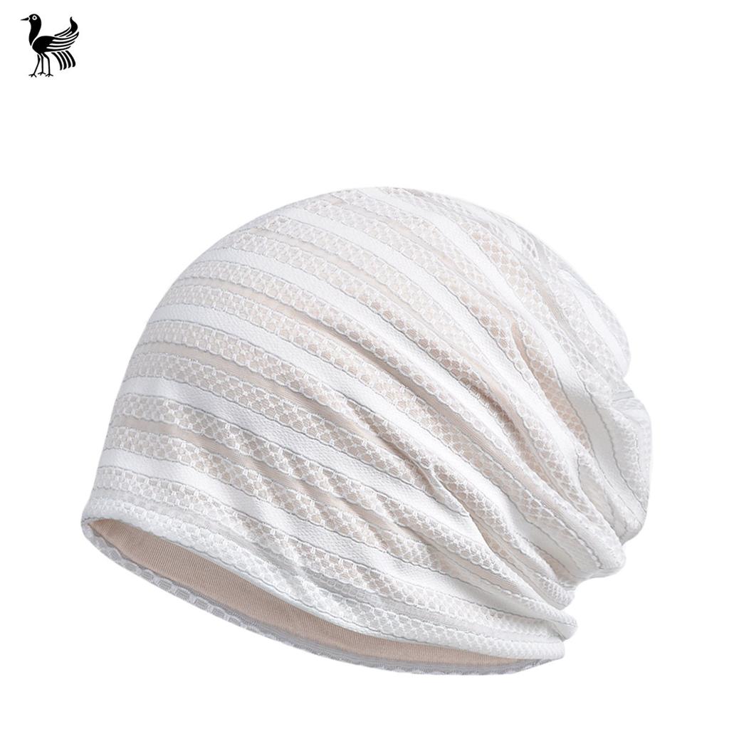 Hat Women'S Capped Striped Hollow Breathable Sunscreen Baotou Hat