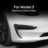 For Tesla Model 3 2017-2026 Real Dry Carbon Fiber Car Front Fog Light Trim Cover Auto Fog Lamp Frame Blade Trim Eyebrow Spoiler