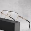 Anti Blue Light Myopia Pilot Glasses Men Metal Frame Blue Light Blocking Oval Prescription Eyewear Minus Diopter