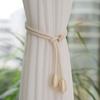Set of 4 Handwoven Cotton Rope Curtain Holdbacks Stylish Flower Pattern Drapery Tiebacks for Enhancing Window Treatments