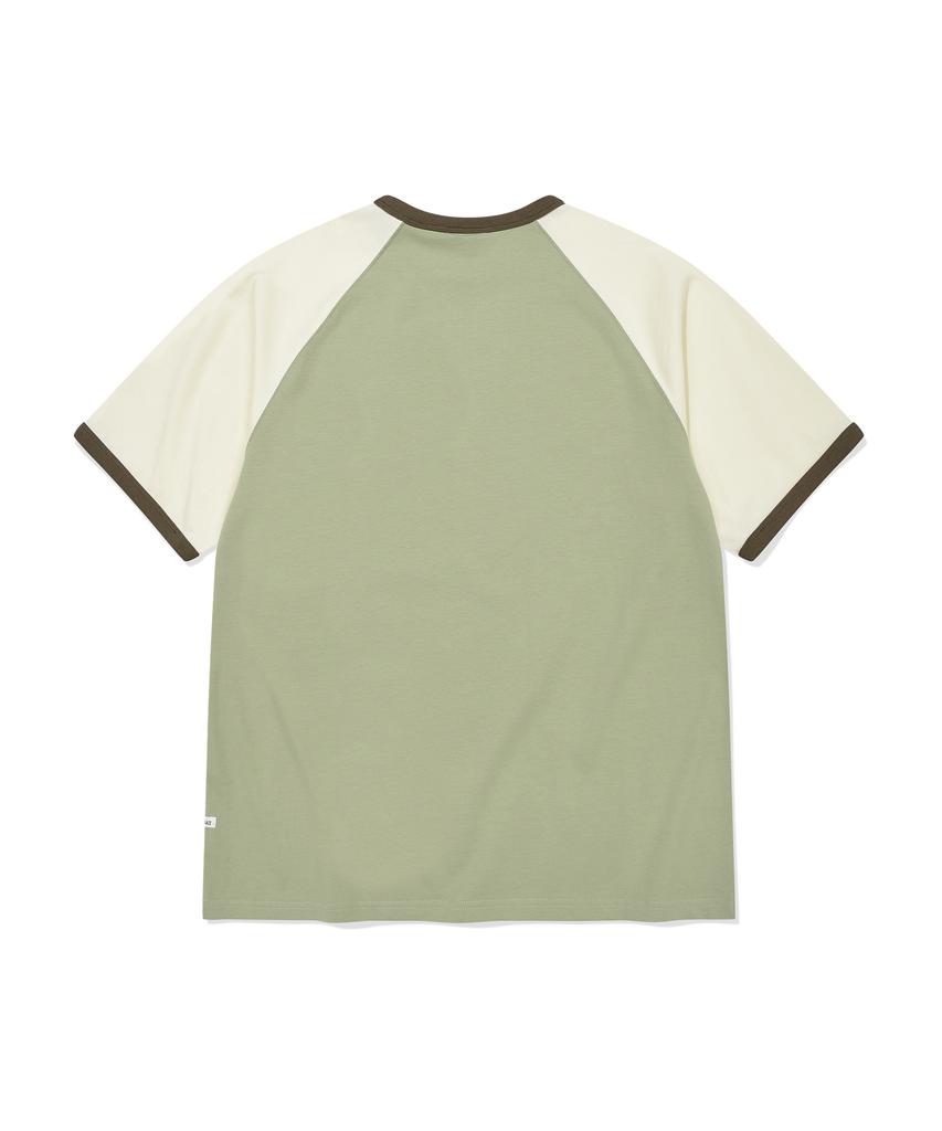 COVERNAT On A Trip Graphic Ringer T-Shirt Sage Green