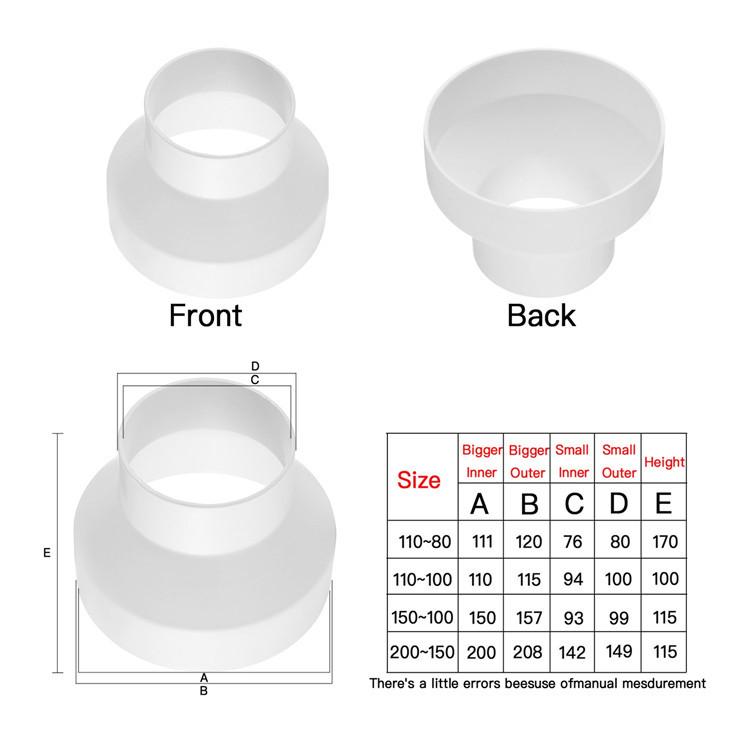 ABS Exhaust Fan Ventilation Duct Adapter Reducer