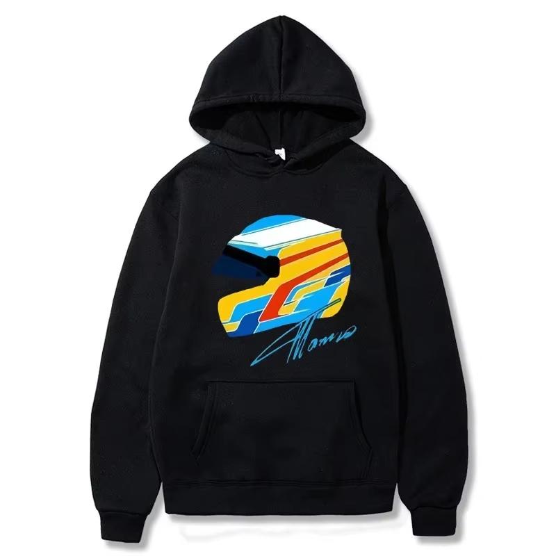 F1 Hoodies Fernando Alonso Helm Sweatshirt Übergroße Y2k Kleidung Spiele Männer Kleidung Damen Langarm Top Cartoon Streetwear