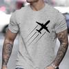Men's Summer T-Shirts Fashionable Casual Sports Loose Airplane Pattern 3D Printed Tee Neck Short Sleeved Top