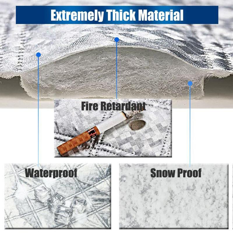 Autoabdeckung für Schnee und Eis, 2-lagige Schneeabdeckungen für die Windschutzscheibe mit Hakenblockabdeckung, Visier, Autozubehör-Werkzeuge