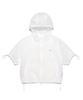 Lee Damen Kapuzen-Windbreaker mit kurzen Ärmeln aus Nylon Weiß