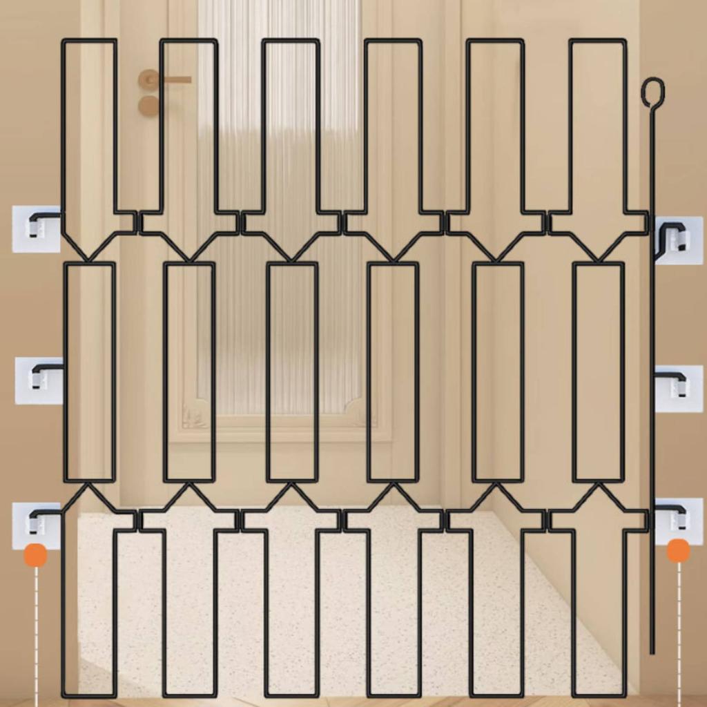 Retractable Pet Gate Easy Install Metal Pet Gate Dog Safety Fence Indoor Home Barrier Space Saving for Cats