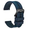 WOCCI 20mm Rubber Silicone Watch Band with Quick Release, Stylish Replacement Rubber Strap, Dark BlueBlack Buckle