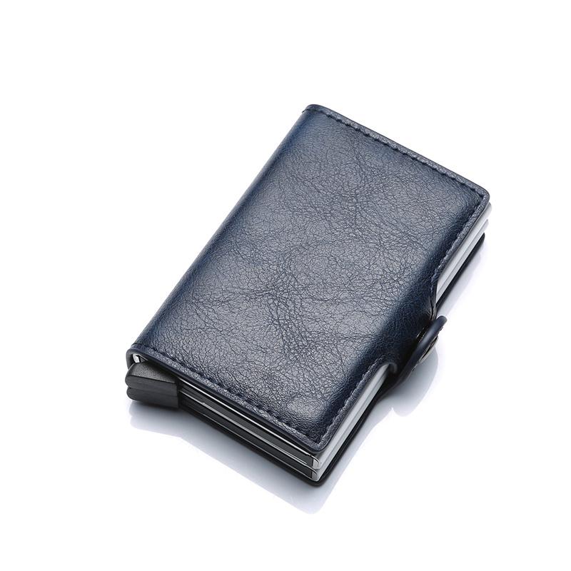 Portafoglio Porta Carte di Credito in Fibra di Carbonio da Uomo Doppio Anti-Rfid Custodia Portacarte Bancarie Portafoglio Metallo Business Banca Minimalista Portafoglio Regalo