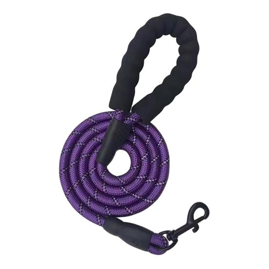 

Dog Leash Heavy Duty Nylon Rope Leash 5Ft 6.5Ft 10Ft Leash with Padded Handle for Small Medium Large Dogs Training Outdoor S фиолетовый