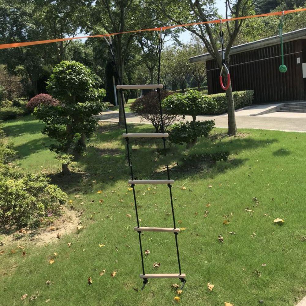 With Platforms Fitness Toy Climbing Rope Wooden Swing Chair for Kids  Playground Equipment