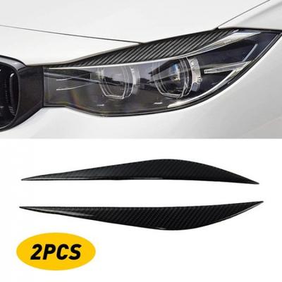 Car Headlight Eyebrow Scuff Cover Sticker Carbon Fiber Decor For BMW 3 14-19 EXV