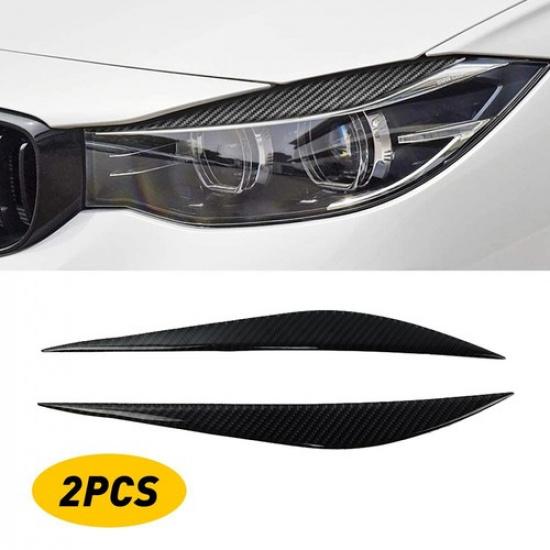 Car Headlight eyebrow Scuff Cover Sticker Carbon Fiber Decor For BMW 3 14-19 EXV