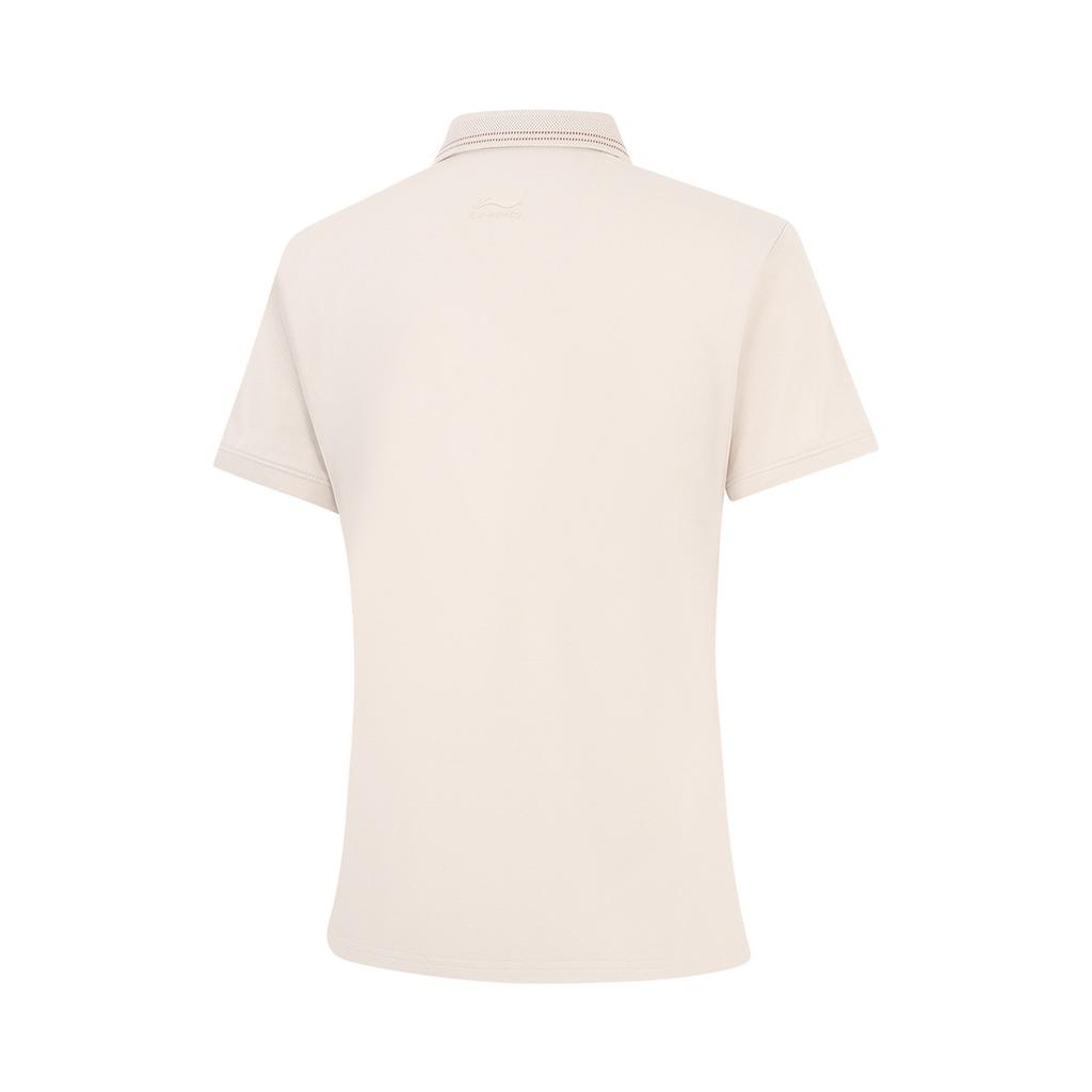 Li-Ning Fashionable Comfortable Breathable Polo T-Shirt Women tops Oatmeal-Gray APLW478-2