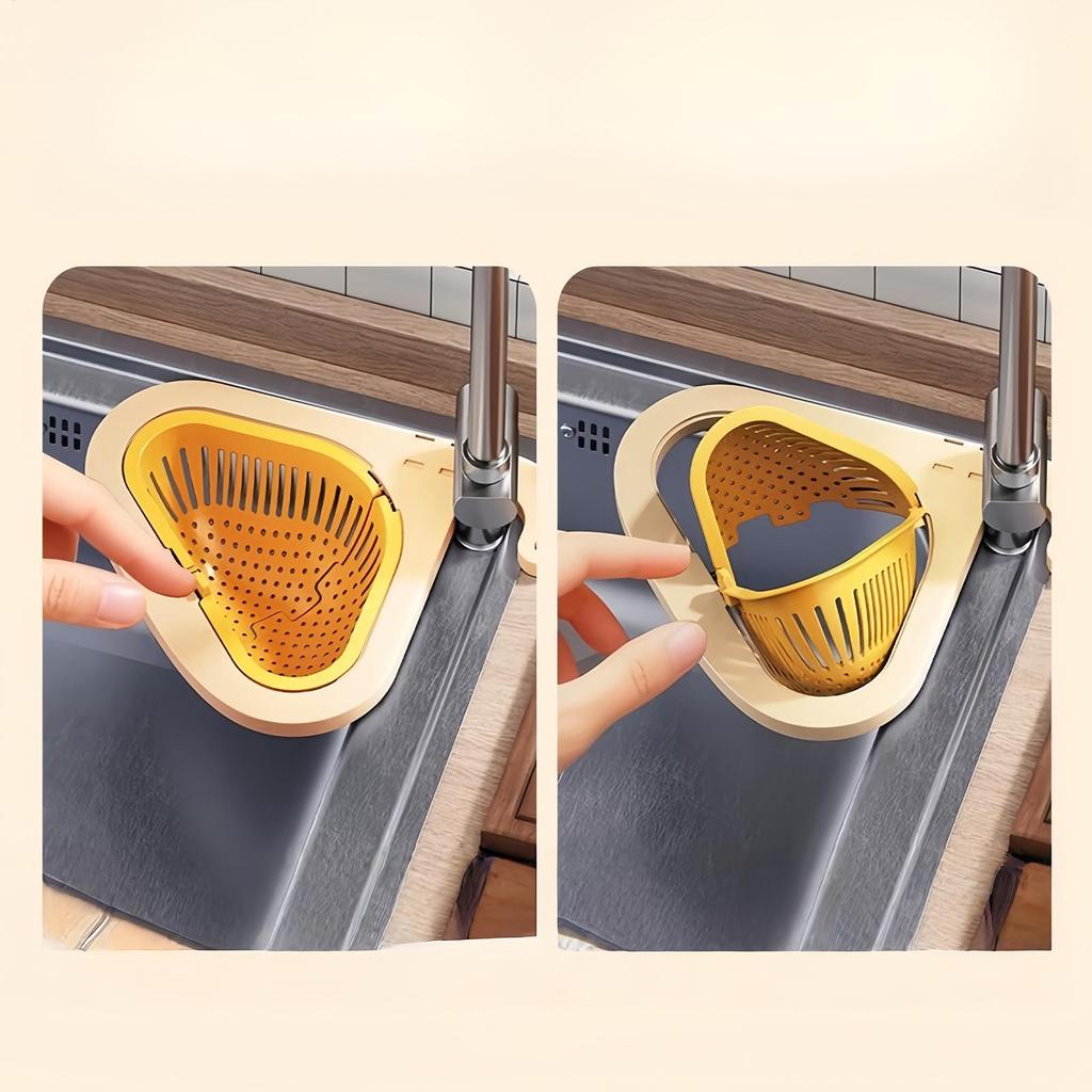 Sink Strainer Basket Hanging Sink Draining Basket Openable Bottom Cover Detachable Kitchen Garbage Filter Food Residues Filter
