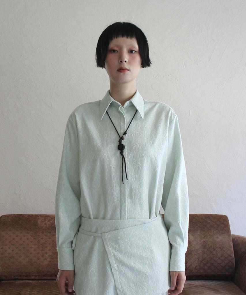 RUBATI Jacquard Shirt Half Apron_Mint