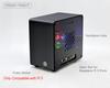ElectroCookie Raspberry Pi 5 Case, Aluminum Mini Tower Case with Cooling Fan and Color-Changing Ambient Light (Black)