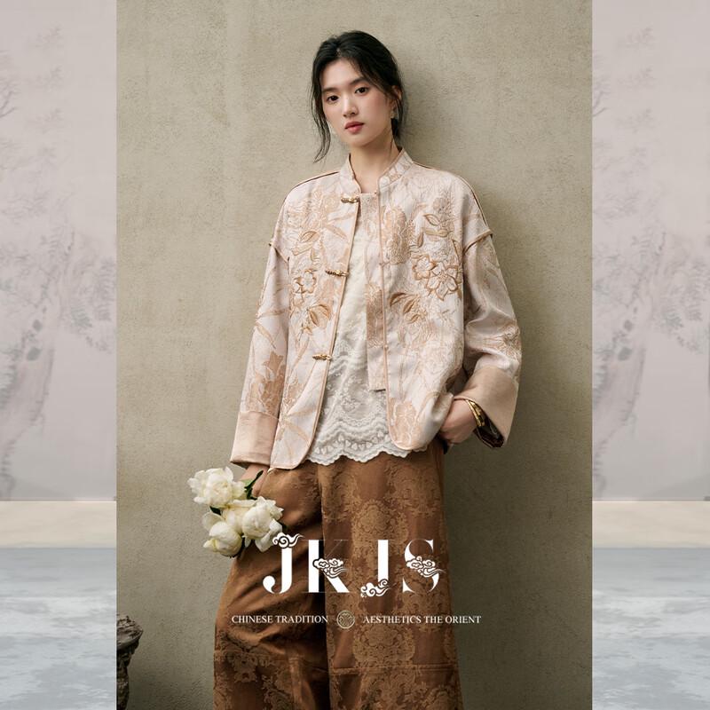 JK&JS Retro Floral Jacquard Embroidered Jacket