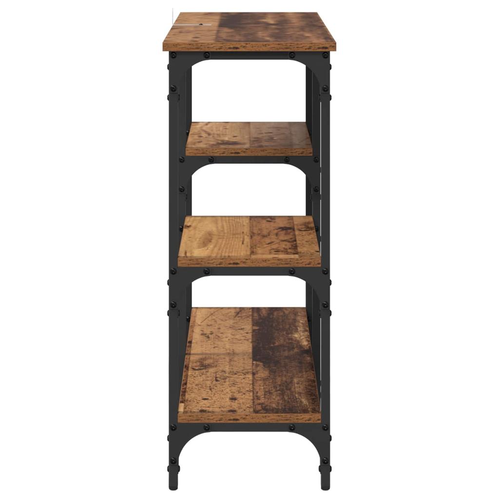 Industrial Style Console Table with Shelf Reclaimed Wood Look 80 x 29 x 75 cm Engineered Wood