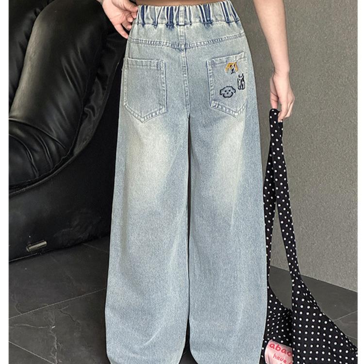 Girls' Straight Leg Jeans Spring and Autumn Trend Wide Leg Pants Girls' Pants Loose Pants Children's Clothing