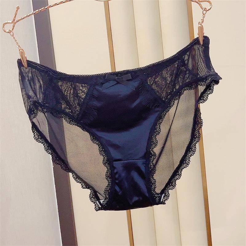 Girls Forging Face Lace High Elastic Large Size Sexy Silky Smooth Japanese Pure Desire Seamless Underwear Douyin Explosion
