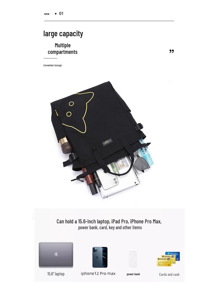 2025 Cat Pattern Large Capacity Backpack & Handbag for Laptops and Tablets