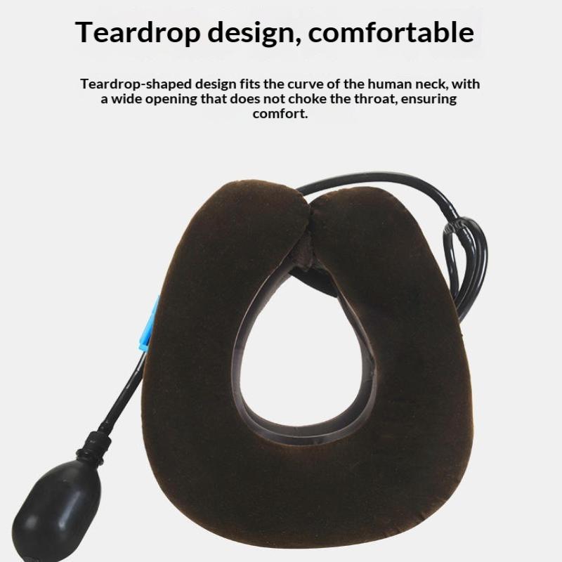 Inflatable Neck Stretcher Adjustable Cervical Traction Device Soft Neck Brace Support for Home Office Neck Pain Relief