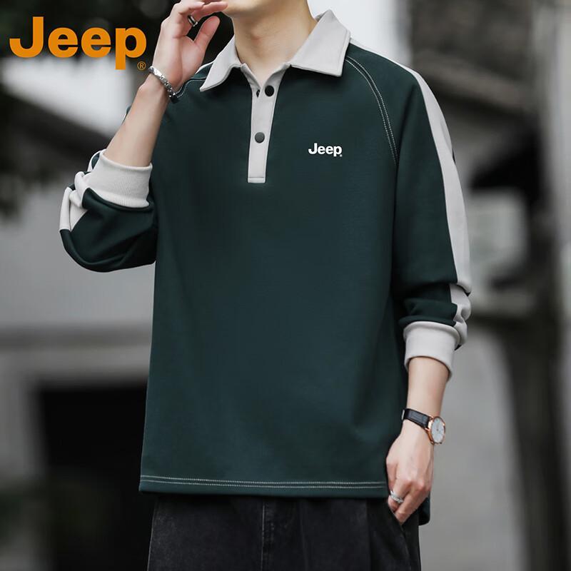 

Jeep Мужской свитшот поло с лацканами в стиле колор-блок M