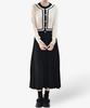 Keulleiseu Wedding Guest Look Color-Blocked Pleated Long Knit Dress_Ivory