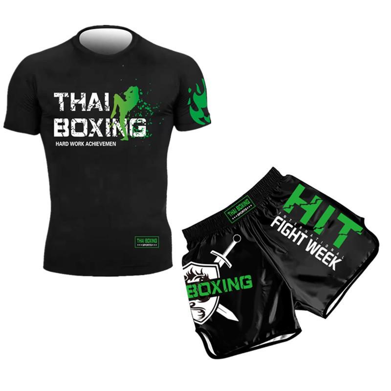 Muay Thai Boxing Shorts Breathable Cycling Jersey Training Combat Fight Workout Short Pants