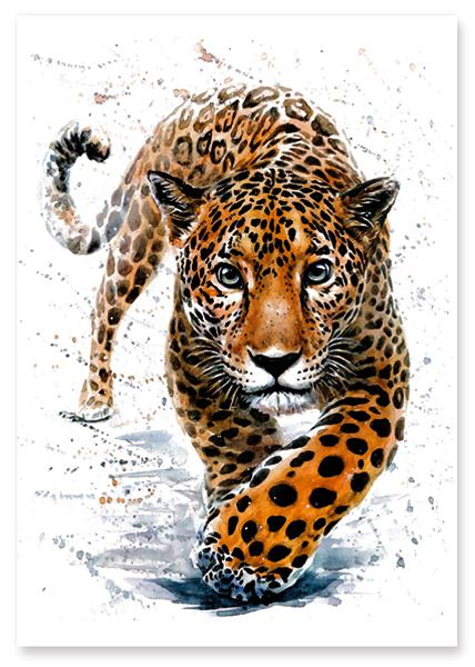 Poster Leopard Illustration Print Watercolor