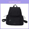 Solid Color Unisex Backpack With Laptop Pocket For Student Schoolbag Commuter